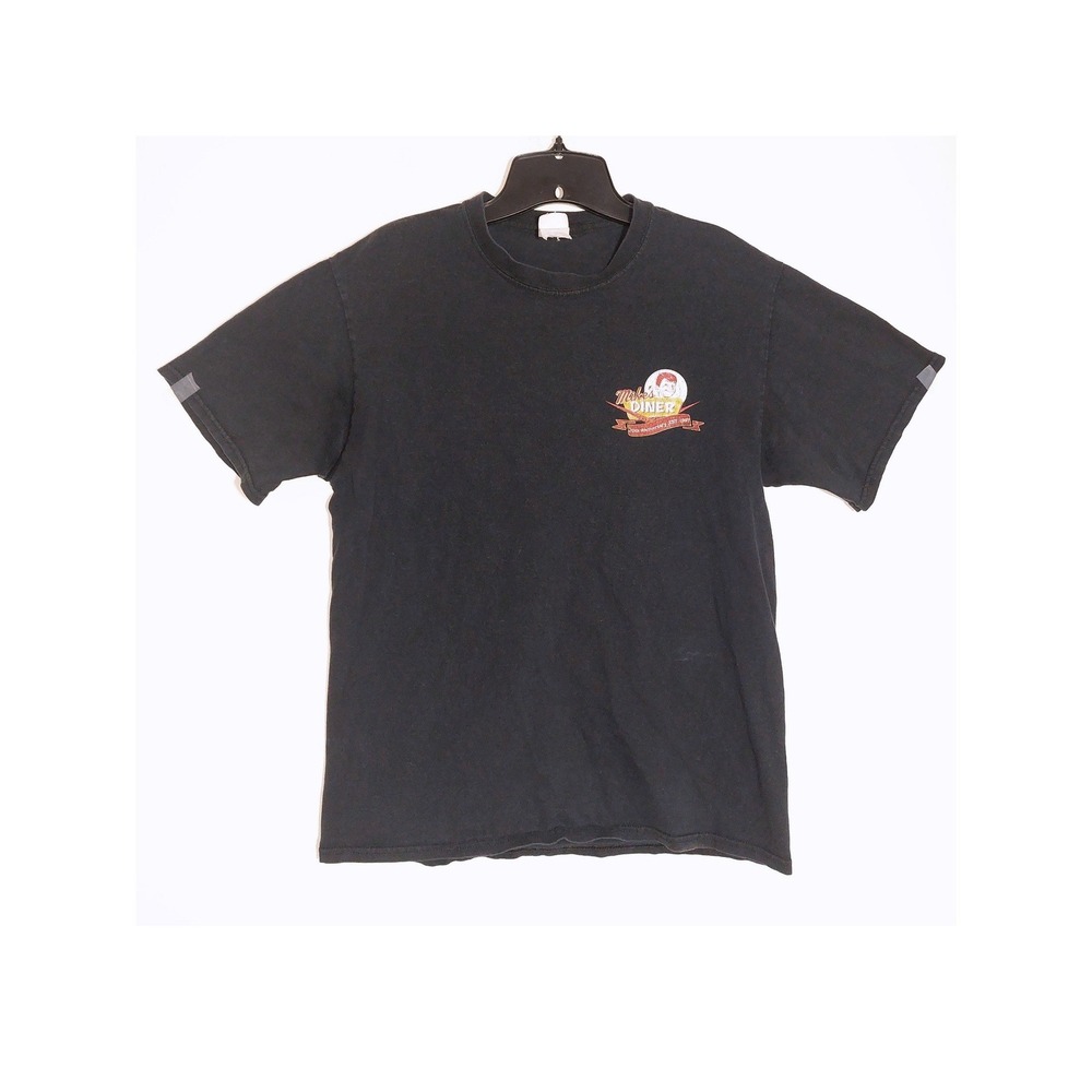 Mikes Diner Route 66 Hot Rod Graphic 100% Cotton T Shirt Black Mens Size Medium